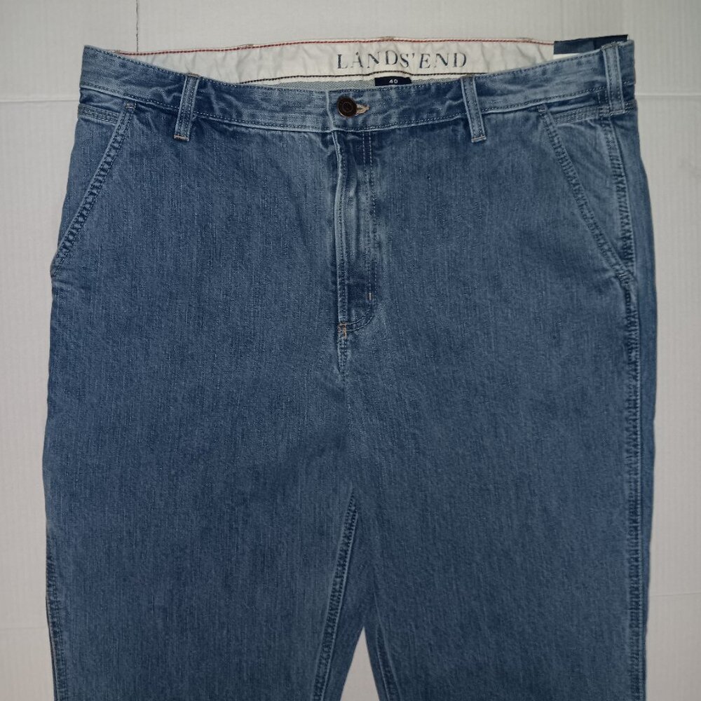 LANDS' END MEN'S TRADITIONAL FIT STRAIGHT LEG JEANS - Picture 3 of 12